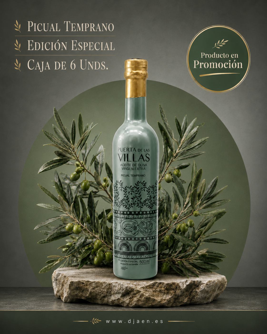 Edición Especial Picual Temprano Estuchada de 500 ml. Caja de 6 Unds. - Imagen 2