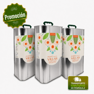 AOVE Puerta de Las Villas Picual Envero Ecológico 5 litros. Lata. Caja 3 Unds.