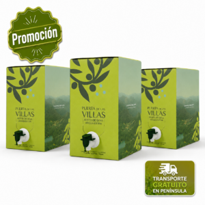 AOVE Puerta de Las Villas Picual. Bag in Box de 5 litros. Caja de TRES Unds.