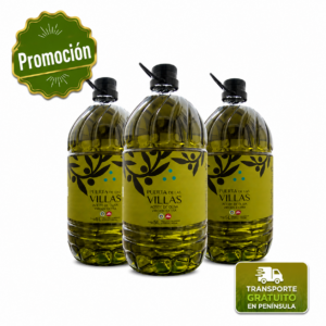 AOVE Puerta de Las Villas - Picual 5 litros. PET - Caja de TRES Unds.