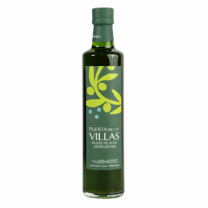 Botella dórica de 500 ml de aceite de oliva virgen extra Picual Temprano Puerta de Las Villas