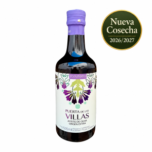 Botella Ferrochina de Picual Temprano Ecológico 500 ml Puerta de Las Villas sobre fondo blanco