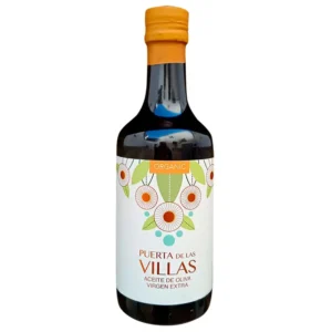 Botella Ferrochina de Picual Envero Ecológico 500 ml Puerta de Las Villas sobre fondo blanco