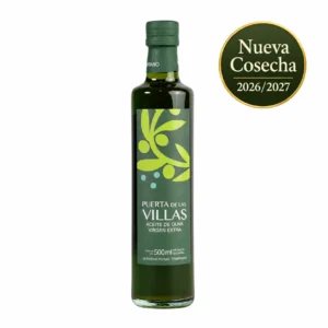 Botella dórica de 500 ml de aceite de oliva virgen extra Picual Temprano Puerta de Las Villas