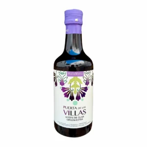 Botella Ferrochina de Picual Temprano Ecológico 500 ml Puerta de Las Villas sobre fondo blanco