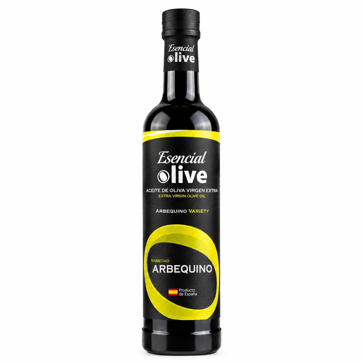 Botella de AOVE Esencial Olive Arbequina de 500 ml.